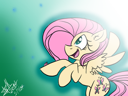 Size: 800x600 | Tagged: safe, artist:tiny hooves, fluttershy, g4, cute, female, rearing, solo