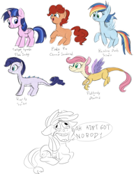 Size: 1890x2462 | Tagged: safe, artist:stinkek, applejack, oc, oc only, dracony, hybrid, g4, interspecies offspring, offspring, parent:cheese sandwich, parent:discord, parent:fluttershy, parent:pinkie pie, parent:rainbow dash, parent:rarity, parent:soarin', parent:spike, parents:cheesepie, parents:discoshy, parents:soarindash, parents:sparity