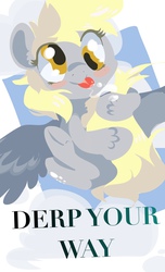 Size: 777x1280 | Tagged: safe, artist:supernoncutie, derpy hooves, pegasus, pony, g4, drool, female, mare, solo, tongue out