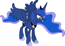 Size: 8980x6400 | Tagged: safe, artist:parclytaxel, princess luna, alicorn, pony, g4, .svg available, absurd resolution, angry, female, mare, oblique view, simple background, solo, transparent background, vector