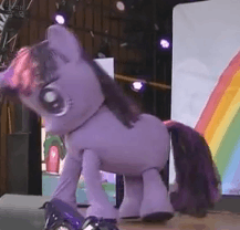Size: 217x208 | Tagged: safe, twilight sparkle, g4, 360, animated, female, irl, moves like jagger, photo, quadsuit, skills, stage show, swag