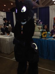 Size: 1024x1371 | Tagged: safe, artist:negativefade, nightmare moon, princess luna, bronycon, bronycon 2014, g4, clothes, costume, fursuit, irl, photo