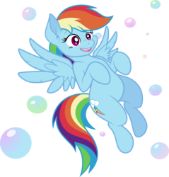 Size: 4078x4268 | Tagged: safe, artist:latecustomer, artist:silverrainclouds, rainbow dash, pegasus, pony, g4, absurd resolution, bubble, cute, dashabetes, female, flying, hips, simple background, solo, transparent background, vector