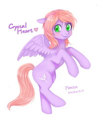 Size: 619x768 | Tagged: dead source, safe, artist:abyssdungeon, oc, oc only, oc:crystal heart, pegasus, pony, heart, simple background, solo, white background