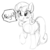 Size: 800x800 | Tagged: safe, artist:mewball, bon bon, sweetie drops, earth pony, pony, g4, adorabon, blushing, cute, female, grayscale, horse noises, horses doing horse things, monochrome, neigh, open mouth, raised hoof, simple background, sketch, smiling, solo, white background