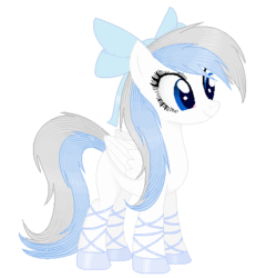 Size: 408x442 | Tagged: safe, artist:etosama, oc, oc only, oc:avalon rose, pegasus, pony, bow, solo