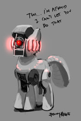 Size: 900x1338 | Tagged: safe, artist:ponyrake, robot, 2001: a space odyssey, hal 9000, ponified, solo
