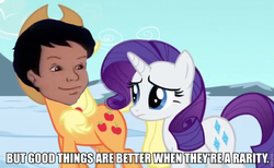 Size: 960x593 | Tagged: safe, edit, screencap, applejack, rarity, g4, carlos ramón, carlosjack, magic school bus, meme, name pun, pun