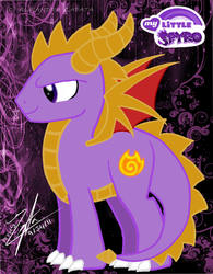 Size: 900x1152 | Tagged: safe, artist:srs17, dracony, hybrid, ponified, solo, spyro the dragon, spyro the dragon (series)