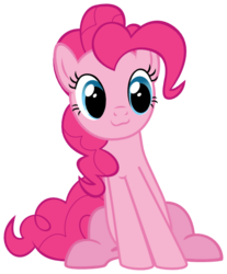 Size: 596x720 | Tagged: safe, artist:poniiandii, pinkie pie, g4, testing testing 1-2-3, :3, cute, diapinkes, female, simple background, sitting, solo, svg, transparent background, vector