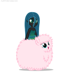 Size: 900x950 | Tagged: safe, artist:mixermike622, queen chrysalis, oc, oc:fluffle puff, equestria girls, g4, chrysalis riding fluffe puff, happy, open mouth, riding, simple background, smiling, transparent background, vector