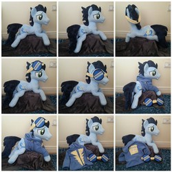 Size: 600x600 | Tagged: safe, artist:penniesponyplushies, soarin', g4, clothes, customized toy, goggles, hoodie, irl, photo, plushie, solo