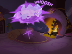 Size: 1200x900 | Tagged: safe, artist:evil-dec0y, princess celestia, comic:trixie vs., g4, female, magic, sleeping, solo, teleportation