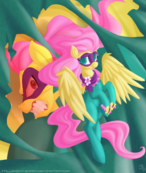 Size: 1690x2000 | Tagged: safe, artist:falleninthedark, fluttershy, saddle rager, g4, power ponies (episode), female, power ponies, solo