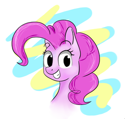 Size: 757x718 | Tagged: safe, artist:victoreach, pinkie pie, g4, bust, female, portrait, smiling, solo