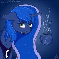 Size: 1024x1024 | Tagged: safe, artist:tlatophat, princess luna, lunadoodle, g4, coffee, female, solo