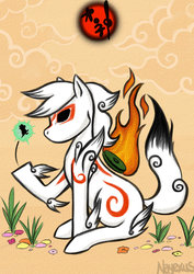 Size: 1024x1448 | Tagged: dead source, safe, artist:mort-the-cat, pony, amaterasu, okami, ponified, solo