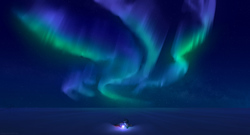 Size: 2350x1270 | Tagged: safe, artist:bgn, king sombra, g4, aurora borealis, male, solo