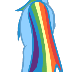 Size: 1000x1000 | Tagged: artist needed, safe, rainbow dash, g4, animated, behind, butt, butt shake, close-up, female, flash, plot, rear view, simple background, solo, tail, transparent background, walk cycle, walking, wiggle