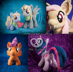 Size: 3000x2930 | Tagged: safe, artist:pheiplushies, derpy hooves, dinky hooves, fluttershy, scootaloo, twilight sparkle, pegasus, pony, g4, bandana, female, flutterbat, high res, irl, mare, photo, plushie