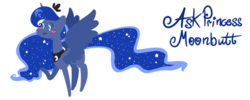 Size: 800x320 | Tagged: safe, artist:askprincessmoonbutt, princess luna, ask princess moonbutt, g4, female, simple background, solo, tumblr