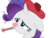 Size: 2048x1536 | Tagged: safe, artist:proponypal, rarity, g4, backwards thermometer, bust, chest fluff, female, floppy ears, flu, ice pack, messy mane, portrait, red nosed, scrunchy face, sick, simple background, solo, thermometer, transparent background