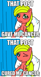 Size: 376x704 | Tagged: safe, artist:claireannecarr, ask maplejack, ask, cowboys and equestrians, happy, mad (tv series), mad magazine, maplejack, one eye closed, reaction image, subverted meme, that post cured my cancer, that post gave me cancer, tumblr, wink