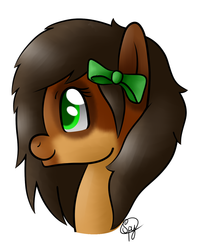 Size: 1024x1297 | Tagged: safe, artist:starshinefox, oc, oc only, oc:mint tea, bow, contest prize, female, portrait, solo