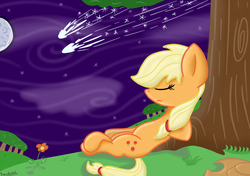 Size: 2480x1748 | Tagged: safe, artist:bigmackintosh, applejack, g4, print, shooting star, sweet apple acres