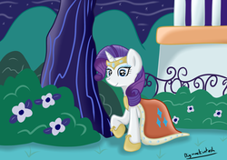 Size: 2480x1748 | Tagged: safe, artist:bigmackintosh, rarity, g4, canterlot, clothes, dress, female, print, solo