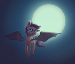 Size: 1645x1413 | Tagged: safe, artist:verrmont, scootaloo, bat pony, pony, g4, bat ponified, female, moon, night, race swap, scootabat, solo