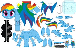 Size: 4046x2534 | Tagged: safe, artist:eljoeydesigns, rainbow dash, g4, belly button, blushing, glasses, papercraft, paperpony