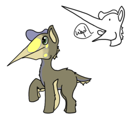 Size: 640x576 | Tagged: safe, artist:shark_fighter, oc, azhdarchid pterosaur, hatzegopteryx, ponified