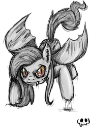 Size: 3508x4961 | Tagged: safe, artist:lauren-campbell, fluttershy, g4, female, flutterbat, solo