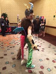 Size: 768x1024 | Tagged: safe, artist:immarumwhore, discord, human, g4, 2014, convention, cosplay, grand brony gala, irl, irl human, photo, solo, tail