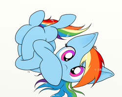 Size: 1024x819 | Tagged: safe, artist:arcuswind, rainbow dash, g4, behaving like a cat, female, looking at you, solo