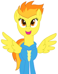 Size: 702x900 | Tagged: safe, artist:php92, spitfire, ask spitfire the wonderbolt, g4, female, happy, solo, wonderbolts uniform