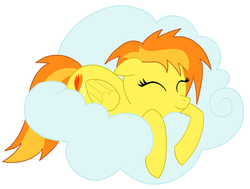 Size: 924x700 | Tagged: safe, artist:php92, spitfire, ask spitfire the wonderbolt, g4, cloud, female, happy, solo