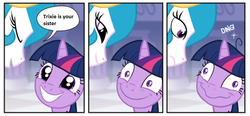 Size: 1200x558 | Tagged: safe, princess celestia, twilight sparkle, g4, exploitable meme, hapless twilight, meme, twilight snapple