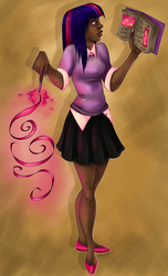 Size: 1280x2110 | Tagged: safe, artist:gyvdh, twilight sparkle, human, g4, dark skin, female, humanized, solo