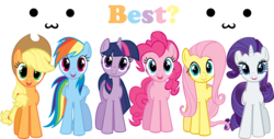 Size: 1280x650 | Tagged: safe, artist:jaysk8, applejack, fluttershy, pinkie pie, rainbow dash, rarity, twilight sparkle, earth pony, pegasus, pony, unicorn, g4, :3, best pony, female, happy, looking at you, mane six, mare, open mouth, simple background, smiling, transparent background, unicorn twilight