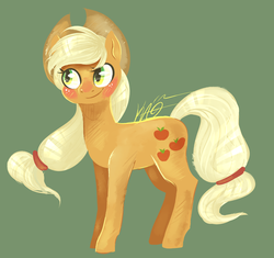 Size: 1605x1511 | Tagged: safe, artist:kaokay, applejack, g4, female, simple background, solo