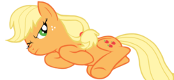 Size: 4098x1880 | Tagged: safe, artist:slb94, applejack, earth pony, pony, g4, look before you sleep, female, on side, one eye closed, simple background, solo, transparent background, vector