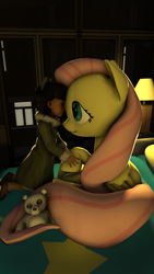 Size: 1024x1820 | Tagged: safe, artist:zigidi94, fluttershy, g4, crossover, olivia mann, team fortress 2