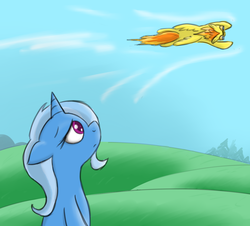 Size: 1108x1000 | Tagged: safe, artist:theparagon, spitfire, trixie, g4, longing, sad