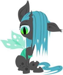 Size: 1500x1792 | Tagged: safe, artist:limeylassen, queen chrysalis, changeling, changeling queen, g4, female, filly, simple background, transparent background, vector