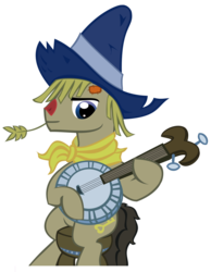 Size: 900x1161 | Tagged: safe, artist:limeylassen, kazooie (g4), pony, g4, luna eclipsed, banjo, musical instrument, scarecrow, simple background, transparent background, vector