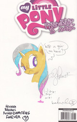 Size: 947x1490 | Tagged: safe, artist:andy price, artist:angieness, artist:katie cook, official comic, trixie, bronycon, bronycon 2013, g4, alternate color palette