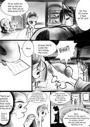 Size: 1275x1800 | Tagged: safe, artist:d-lowell, applejack, granny smith, horse, comic:it's not my fault i'm a horse, g4, angel densetsu, comic, horse-pony interaction, parody