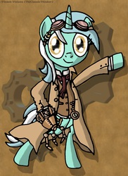 Size: 1240x1700 | Tagged: safe, artist:theclassicthinker, lyra heartstrings, g4, artificial hands, female, hand, solo, steampunk, that pony sure does love hands, that pony sure does love humans